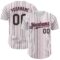Custom White (Green Pink Pinstripe) Green-Pink Authentic Baseball Jersey