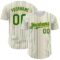 Custom White (Kelly Green Gold Pinstripe) Kelly Green-Gold Authentic Baseball Jersey