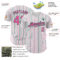 Custom White (Kelly Green Pink Pinstripe) Pink-Kelly Green Authentic Baseball Jersey