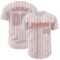 Custom White (Light Blue Orange Pinstripe) Light Blue-Orange Authentic Baseball Jersey