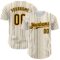 Custom White (Brown Gold Pinstripe) Brown-Gold Authentic Baseball Jersey