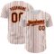 Custom White (Brown Orange Pinstripe) Brown-Orange Authentic Baseball Jersey
