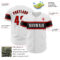 Custom White Red-Black Authentic Baseball Jersey