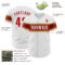 Custom White Red-Old Gold Authentic Baseball Jersey