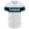 Custom White Teal-Navy Authentic Baseball Jersey