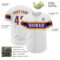 Custom White Purple-Gold Authentic Baseball Jersey