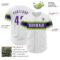 Custom White Purple-Neon Green Authentic Baseball Jersey
