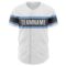 Custom White Light Blue-Steel Gray Authentic Baseball Jersey