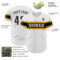 Custom White Black-Gold Authentic Baseball Jersey
