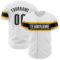 Custom White Black-Gold Authentic Baseball Jersey