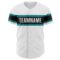Custom White Teal-Black Authentic Baseball Jersey