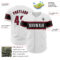 Custom White Crimson-Black Authentic Baseball Jersey