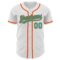 Custom White Aqua-Orange Authentic Baseball Jersey