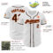 Custom White Brown-Orange Authentic Baseball Jersey