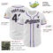 Custom White Black-Purple Authentic Baseball Jersey