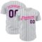 Custom White Navy Pinstripe Pink Authentic Baseball Jersey