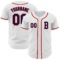 Custom White Navy-Red Authentic Baseball Jersey