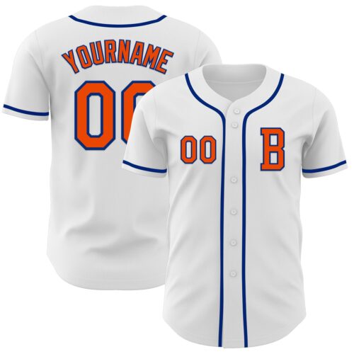 White2104_35656bad-2e75-415c-b6b8-dbff0af62f49 Custom White Orange-Royal Authentic Baseball Jersey