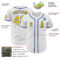 Custom White Yellow-Royal Authentic Baseball Jersey