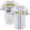Custom White Yellow-Royal Authentic Baseball Jersey