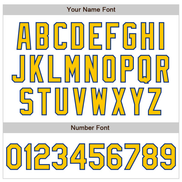 Custom White Yellow-Royal Authentic Baseball Jersey
