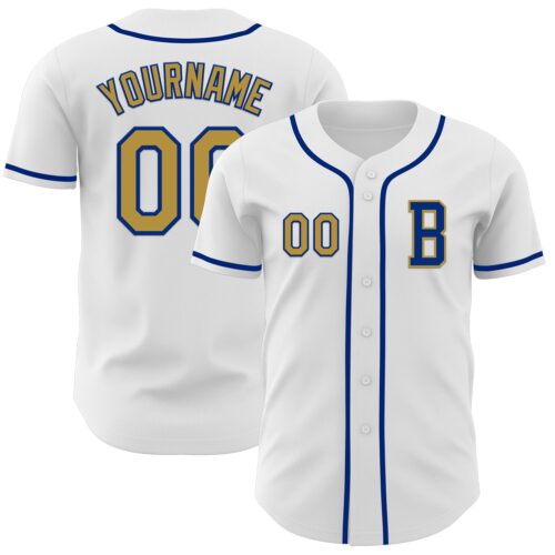 White2106_f3915ab5-0ad1-4317-b1e7-5062edbaf11a Custom White Old Gold-Royal Authentic Baseball Jersey