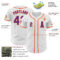 Custom White Purple-Orange Authentic Baseball Jersey
