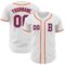Custom White Purple-Orange Authentic Baseball Jersey