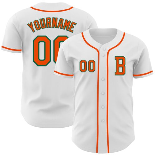 White2110_acb14691-5925-4722-afc3-7b1ab10196c1 Custom White Orange-Kelly Green Authentic Baseball Jersey