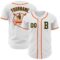 Custom White Green-Orange Authentic Baseball Jersey