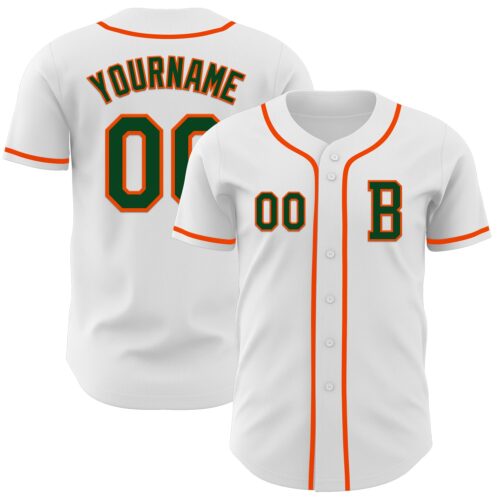 White2111_fb2b70be-e587-4823-b368-41d5d5050dc8 Custom White Green-Orange Authentic Baseball Jersey