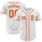 Custom White Orange-Gray Authentic Baseball Jersey
