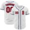 Custom White Red-Navy Authentic Baseball Jersey