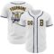 Custom White Navy-Gold Authentic Baseball Jersey