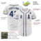 Custom White Navy-Gray Authentic Baseball Jersey