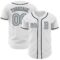 Custom White Silver-Black Authentic Baseball Jersey