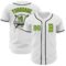 Custom White Neon Green-Black Authentic Baseball Jersey