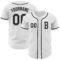 Custom White Black-Gray Authentic Baseball Jersey