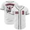 Custom White Crimson-Black Authentic Baseball Jersey
