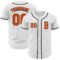 Custom White Orange-Black Authentic Baseball Jersey