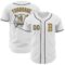 Custom White Steel Gray-Old Gold Authentic Baseball Jersey