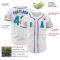 Custom White Teal-Purple Authentic Baseball Jersey