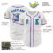 Custom White Teal-Purple Authentic Baseball Jersey