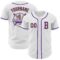 Custom White Purple-Old Gold Authentic Baseball Jersey