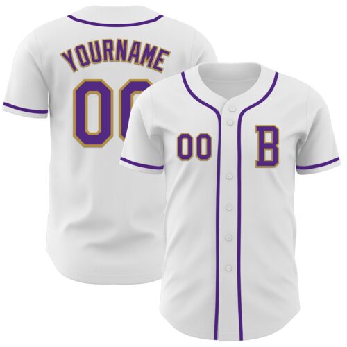 White2145_de9d174e-2fc0-4644-9c8b-530852f178d9 Custom White Purple-Old Gold Authentic Baseball Jersey