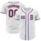 Custom White Purple-Old Gold Authentic Baseball Jersey