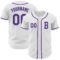 Custom White Purple-Gray Authentic Baseball Jersey