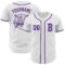 Custom White Purple Authentic Baseball Jersey