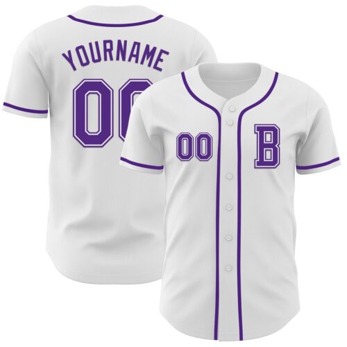 White2148_71366160-d00f-4166-bfdb-aea7d71abc60 Custom White Purple Authentic Baseball Jersey