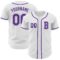 Custom White Purple Authentic Baseball Jersey